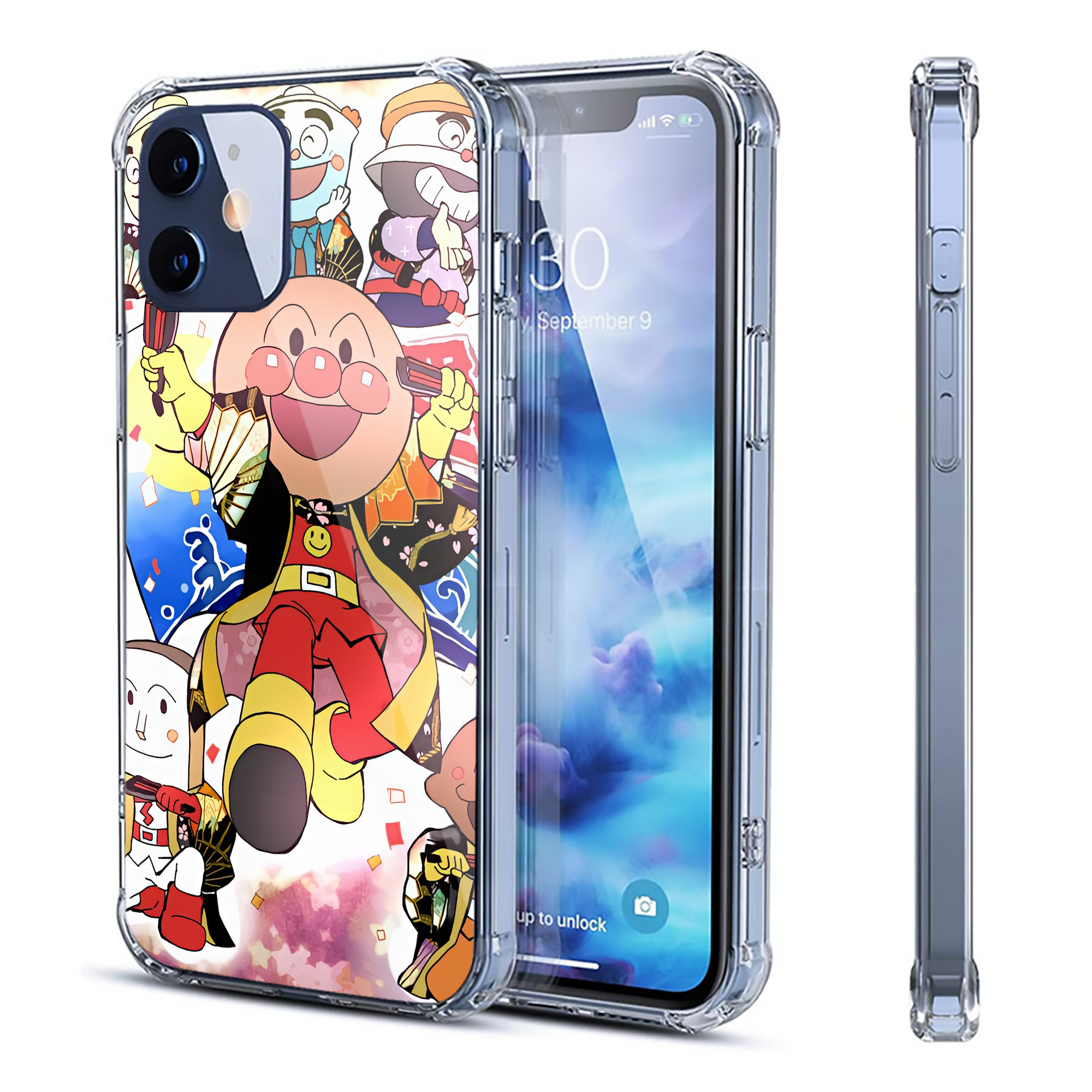 （画像用） アンパンマン Anpanman 【iPhone 12シリーズ対応】透明スマホケース（クリアソフトケース）
